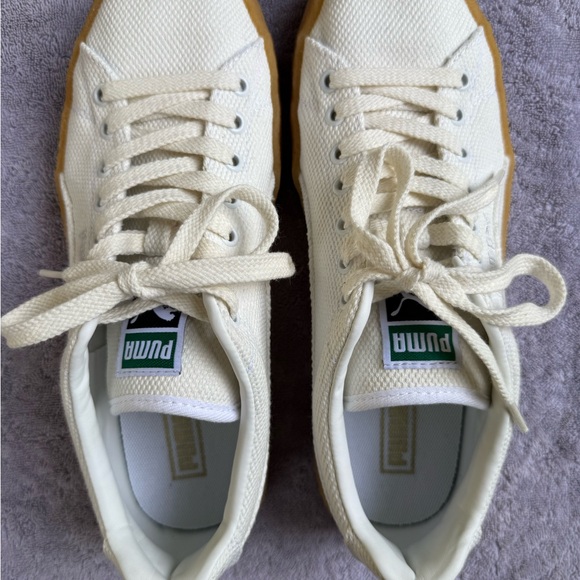 Puma Off White Canvas Men’s Sneakers Gum Sole - Picture 6 of 9